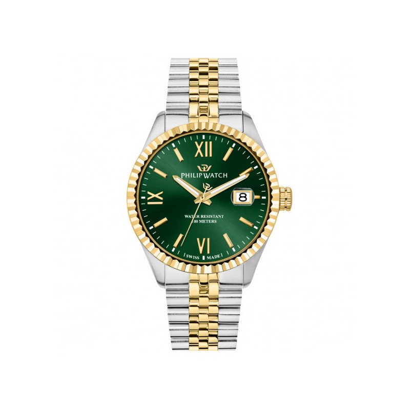 Orologio Uomo Philip Watch Caribe R8253597111 Acciaio Vedere e Oro 41mm Orologio Uomo Philip Watch Caribe R8253597111 Acciaio Vedere e Oro 41mm