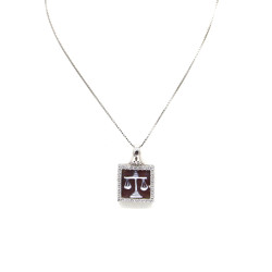 Collana Donna Nadir in Argento 925% con Ciondolo Segno Zodiacale Bilancia Cammeo