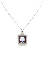 Collana Donna Nadir in Argento 925% con Ciondolo Segno Zodiacale Gemelli Cammeo con Conchiglia Sarda