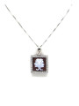Collana Donna Nadir in Argento 925% con Ciondolo Segno Zodiacale Gemelli Cammeo con Conchiglia Sarda
