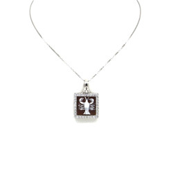 Collana Donna Nadir in Argento 925% con Ciondolo Segno Zodiacale Cancro Cammeo con Conchiglia Sarda