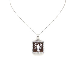 Collana Donna Nadir in Argento 925% con Ciondolo Segno Zodiacale Cancro Cammeo