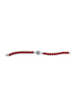 Bracciale Donna Nadir in Pasta di Corallo Rosso, Centrale in Argento 925 20cm