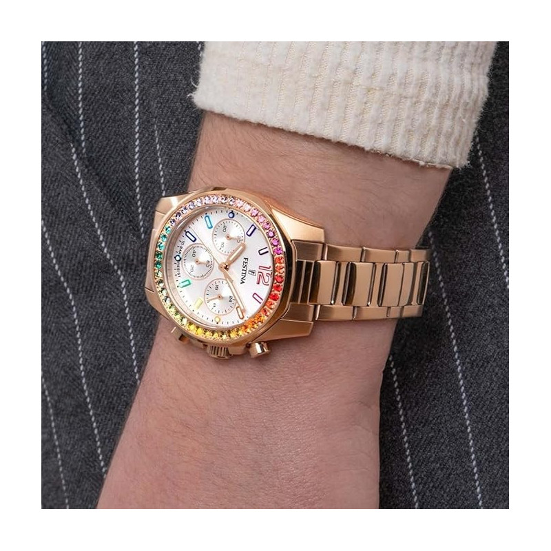 Orologio Donna Cronografo Festina Boyfriend F20639/2 Acciaio Rosa