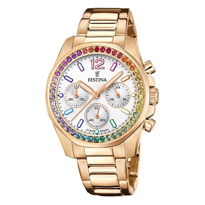 Orologio Donna Cronografo Festina Boyfriend F20639/2 Acciaio Rosa Orologio Donna Cronografo Festina Boyfriend F20639/2 Acciaio Rosa