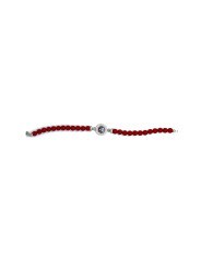 Bracciale Donna Nadir in Pasta di Corallo Rosso, Centrale in Argento 925 20cm