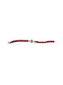 Bracciale Donna Nadir in Pasta di Corallo Rosso, Centrale in Argento 925 20cm