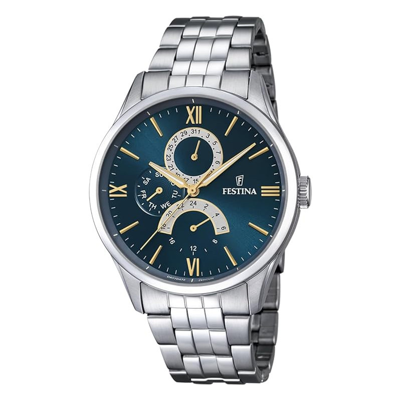 Orologio Uomo Multifunzione Festina F16822/A Acciaio Silver Orologio Uomo Multifunzione Festina F16822/A Acciaio Silver