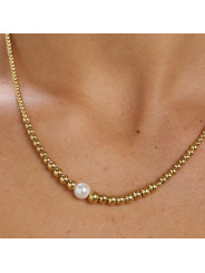 Collana Donna Brosway in acciaio oro con sfere e perla BPC04 Perfect