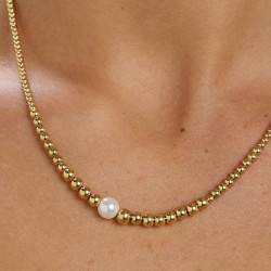 Collana Donna Brosway in acciaio oro con sfere e perla BPC04 Perfect