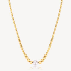 Collana Donna Brosway in acciaio oro con sfere e perla BPC04 Perfect