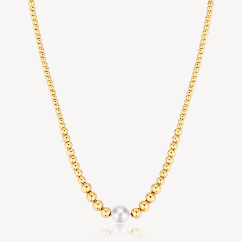 Collana Donna Brosway in acciaio oro con sfere e perla BPC04 Perfect Collana Donna Brosway in acciaio oro con sfere e perla BPC04 Perfect