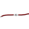 Bracciale Donna Nadir in Pasta di Corallo Rosso, Centrale in Argento 925 20cm