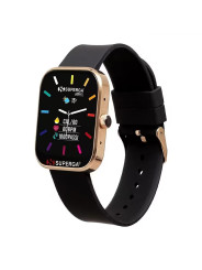 Orologio Smartwatch Unisex Superga Uniko SWT-STC003 Cassa Oro Rosa Cinturino Nero