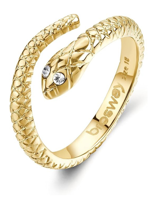 Anello Donna Brosway Serpente Chakra BHKR006 Acciaio Oro