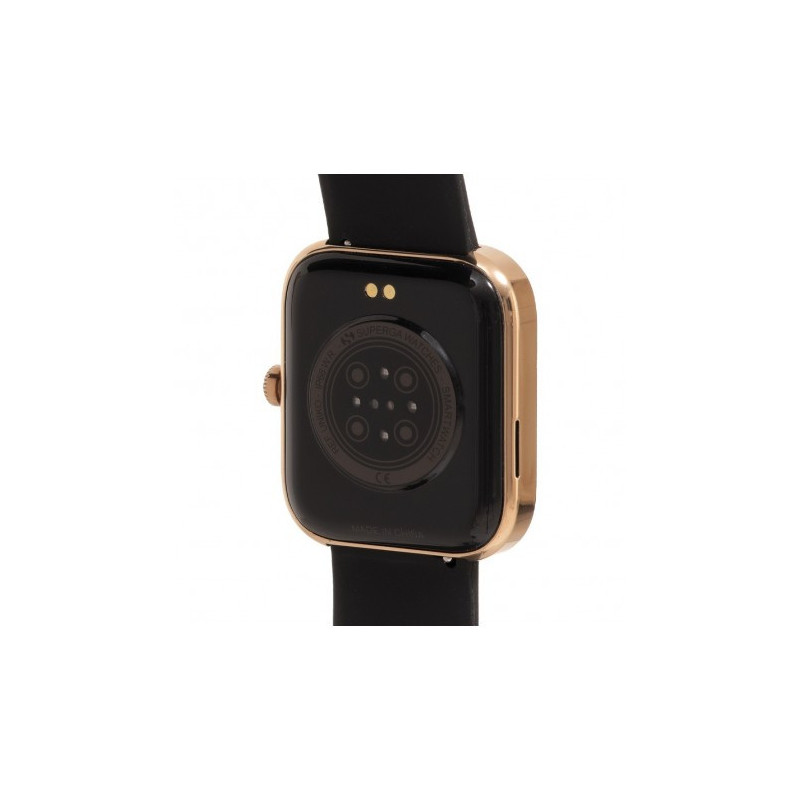 Orologio Smartwatch Unisex Superga Uniko SWT-STC003 Cassa Oro Rosa Cinturino Nero