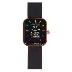 Orologio Smartwatch Unisex Superga Uniko SWT-STC003 Cassa Oro Rosa Cinturino Nero