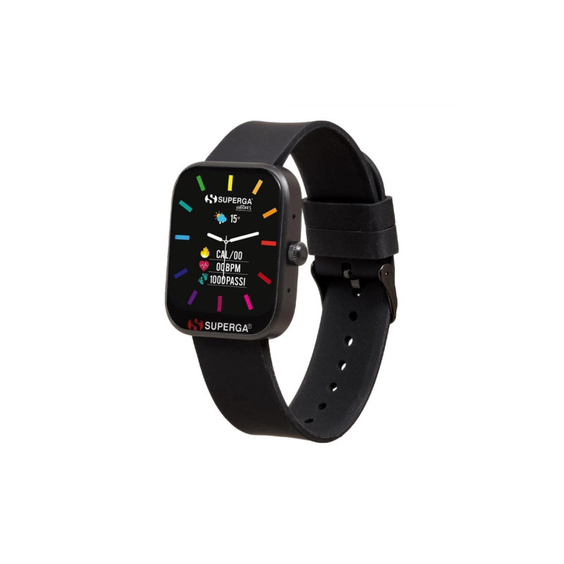 Orologio Smartwatch Unisex Superga Uniko SWT-STC001 Cinturino Silicone Nero 42mm Orologio Smartwatch Unisex Superga Uniko SWT-STC001 Cinturino Silicone Nero 42mm