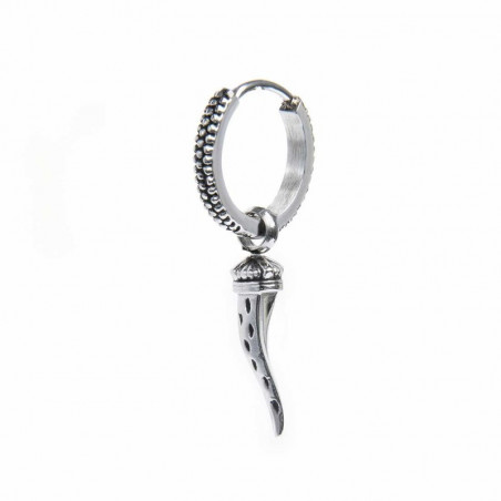Mono Orecchino unisex Marlù 33OR0044-N a cerchio con corno pendente