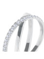 Anello Donna Marlù 31AN0014W incrociato Acciaio Silver con zirconi bianchi