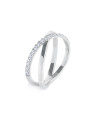 Anello Donna Marlù 31AN0014W incrociato Acciaio Silver con zirconi bianchi