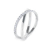 Anello Donna Marlù 31AN0014W incrociato Acciaio Silver con zirconi bianchi