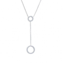 Collana Donna Marlù con due cerchi e zirconi 31CN0016-W