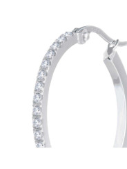 Monorecchino Donna Marlù in acciaio a cerchio 28,50mm con zirconi 31OR0027-W
