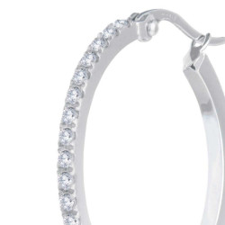 Monorecchino Donna Marlù in acciaio a cerchio 28,50mm con zirconi 31OR0027-W