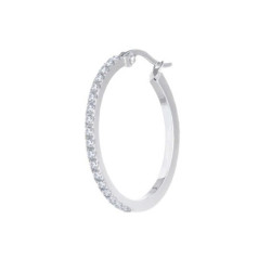 Monorecchino Donna Marlù in acciaio a cerchio 28,50mm con zirconi 31OR0027-W