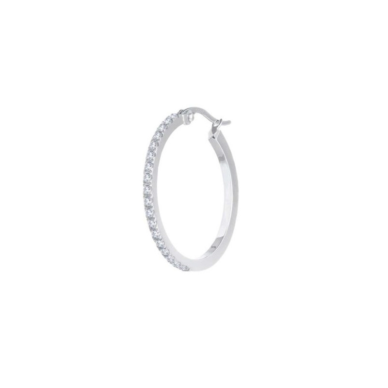 Monorecchino Donna Marlù in acciaio a cerchio 28,50mm con zirconi 31OR0027-W Monorecchino Donna Marlù in acciaio a cerchio 28,50mm con zirconi 31OR0027-W