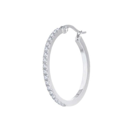 Monorecchino Donna Marlù in acciaio a cerchio 28,50mm con zirconi 31OR0027-W