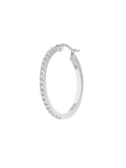 Monorecchino Donna Marlù in acciaio a cerchio 32mm con zirconi 31OR0028-W
