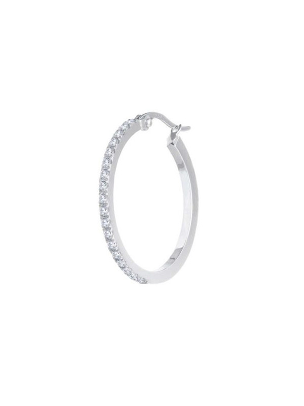Monorecchino Donna Marlù in acciaio a cerchio 32mm con zirconi 31OR0028-W
