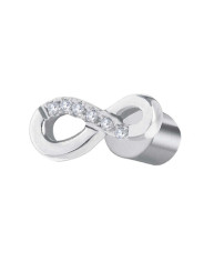 Monorecchino Donna Marlù in acciaio a forma di infinito con zirconi 31OR0029-W