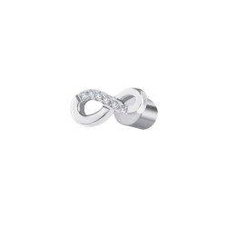 Monorecchino Donna Marlù in acciaio a forma di infinito con zirconi 31OR0029-W