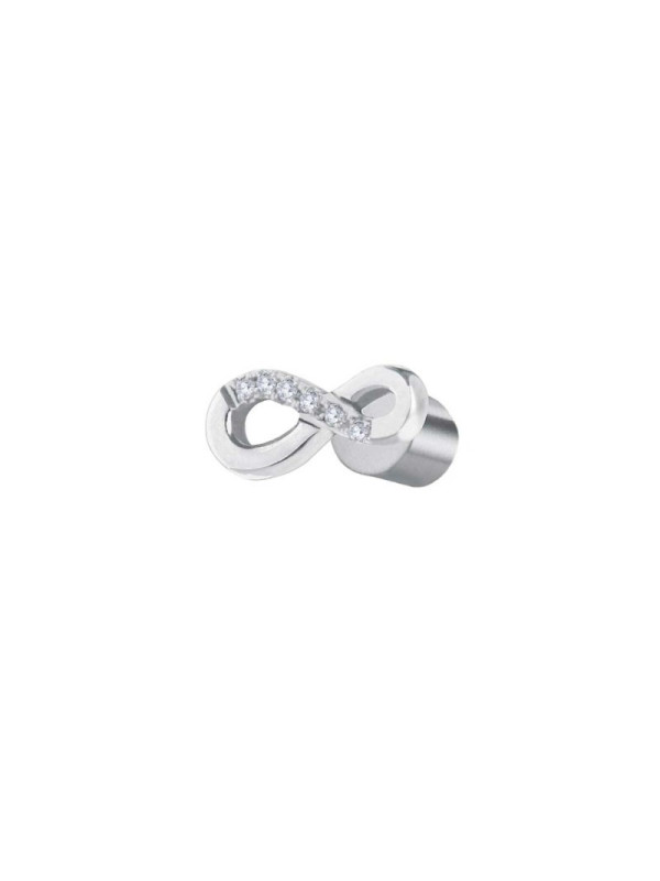 Monorecchino Donna Marlù in acciaio a forma di infinito con zirconi 31OR0029-W