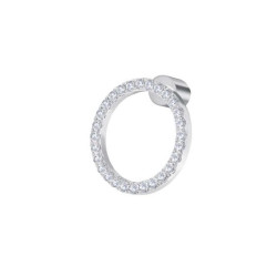 Monorecchino Unisex Marlù in acciaio a forma di cerchio 1,4cm con zirconi 31OR0031-W