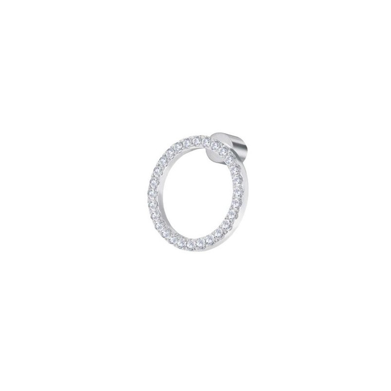 Monorecchino Unisex Marlù in acciaio a forma di cerchio 1,4cm con zirconi 31OR0031-W