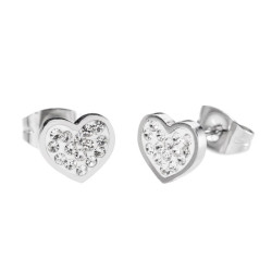 Orecchini Donna Marlù 18OR027 a lobo cuore con cristalli