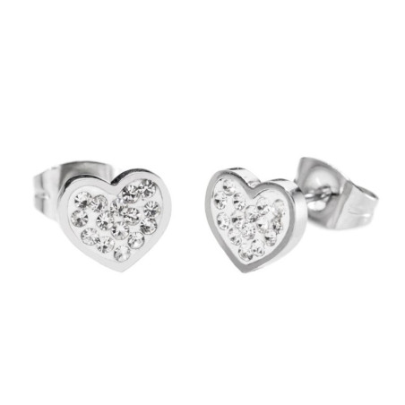Orecchini Donna Marlù 18OR027 a lobo cuore con cristalli