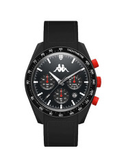 Orologio Cronografo Unisex Kappa KW-049 Cinturino in Silicone Nero Cassa 45mm