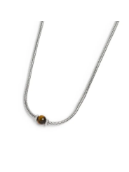 Collana Uomo Marlù catena snake in acciaio e occhio di tigre 13CO0153-M