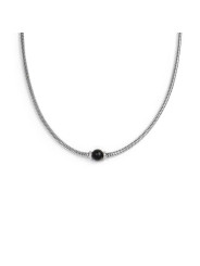 Collana Uomo catena snake Marlù in acciaio con sfera onice 13CO0153-N
