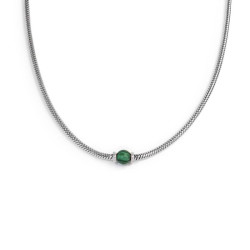 Collana Uomo Marlù 13CO0153-V catena snake con sfera centrale Verde