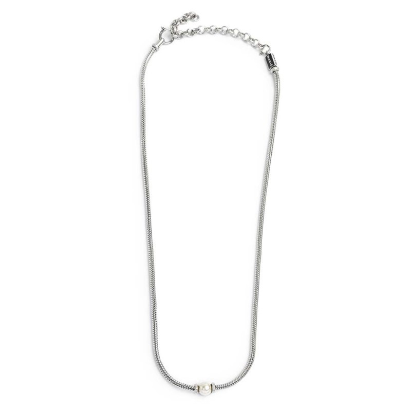 Collana Uomo Marlù 13CO0153-W catena snake con sfera centrale Bianca