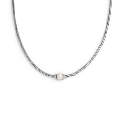 Collana Uomo Marlù 13CO0153-W catena snake con sfera centrale Bianca