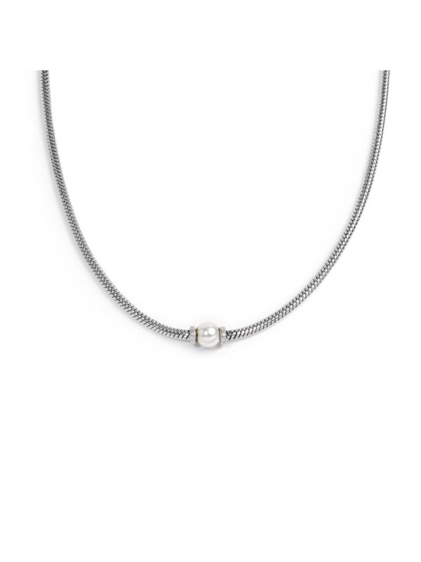 Collana Uomo Marlù 13CO0153-W catena snake con sfera centrale Bianca