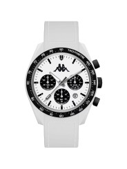 Orologio Cronografo Unisex Kappa KW-035 Cinturino in Silicone Bianco Cassa 45mm
