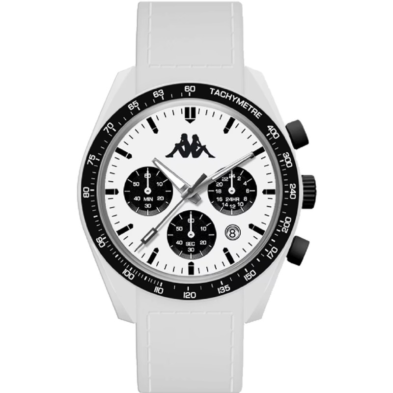 Orologio Cronografo Unisex Kappa KW-035 Cinturino in Silicone Bianco Cassa 45mm Orologio Cronografo Unisex Kappa KW-035 Cinturino in Silicone Bianco Cassa 45mm